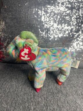 Goat Zodiac: Ty Rainbow Goat Plush with Iridescent Green Horns